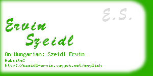 ervin szeidl business card